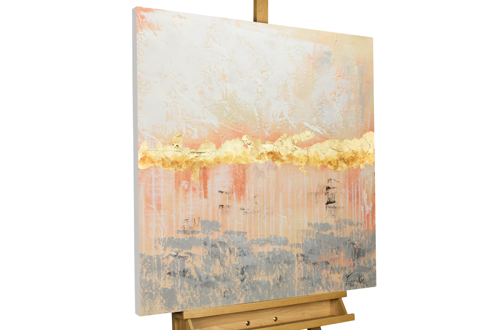 Modernes Acrylgemälde Beige Gold kaufen KunstLoft