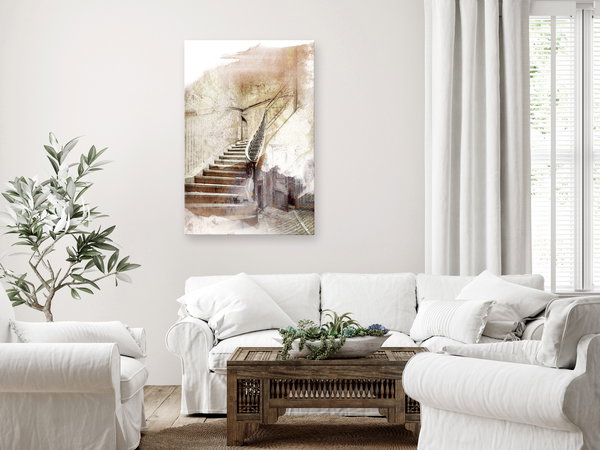 Kunstdruck auf Leinwand 'Secret Stairs Vertical'
