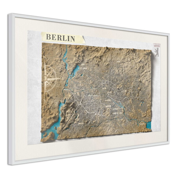 Poster 'Raised Relief Map: Berlin'