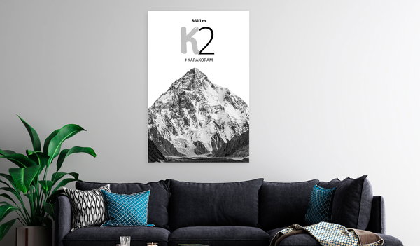 Kunstdruck auf Leinwand 'K2 Vertical'