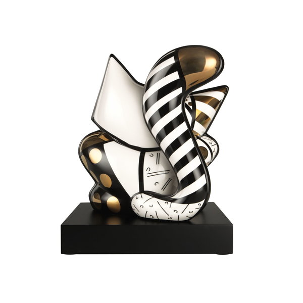 Porzellan Figur 'Golden Cat' von Romero Britto 21x31x25cm