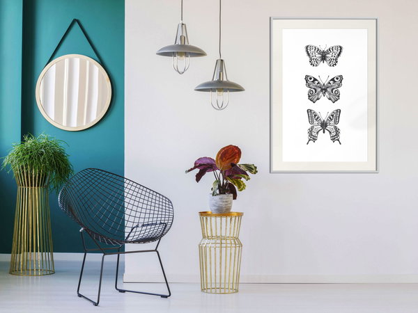 Poster 'Three Butterflies'