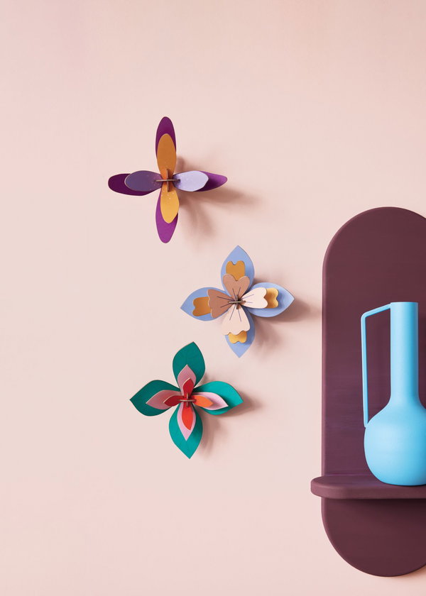 Wanddeko Papier '3D-Blume'