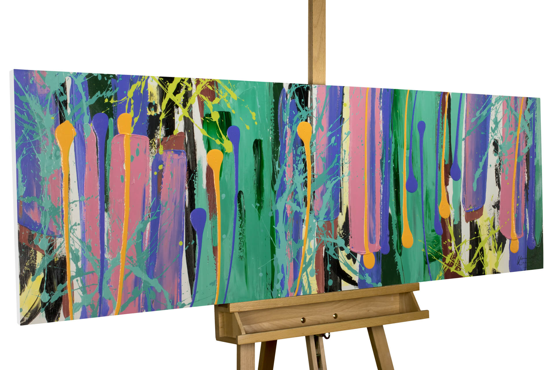 Handpainted Painting 'Colourful Era' 59x20inches | incl. certificate of  authenticity, image size:1920x1280