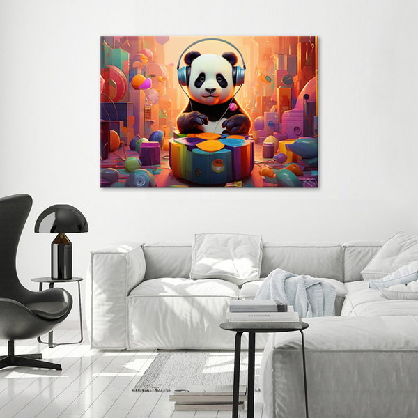 Kunstdruck auf Leinwand 'DJ Panda's Urban Groove'
