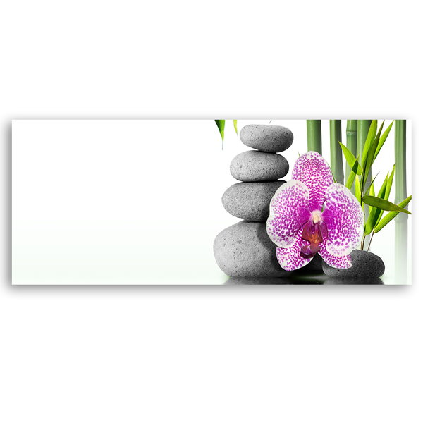 Kunstdruck auf Leinwand 'Pink Orchids on Stones 4'