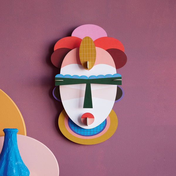 Wanddeko Papier 'Abstraktes Gesicht'