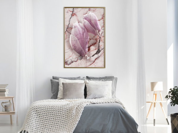 Poster 'Magnolia on Marble Background'