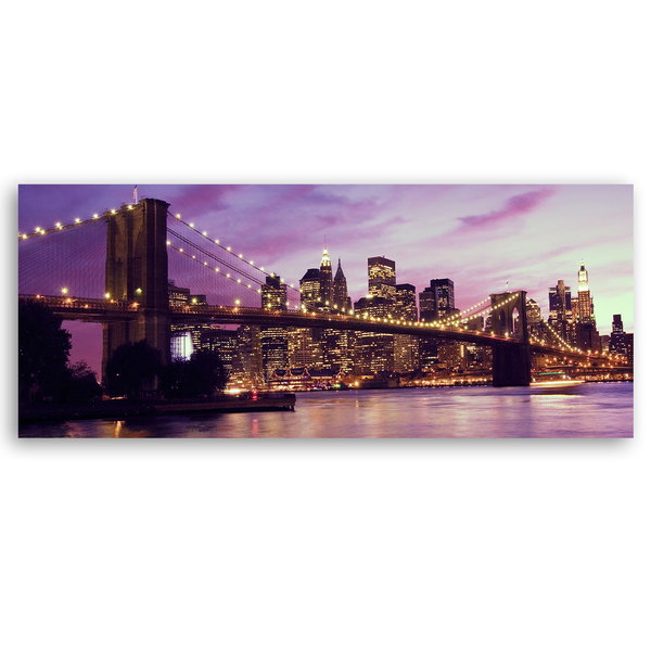 Kunstdruck auf Leinwand 'Brooklyn Bridge Sunset'