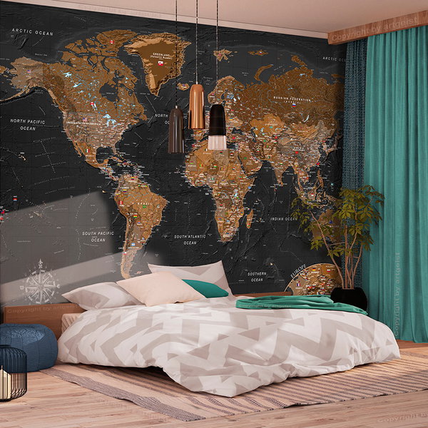 Samolepiaca tapeta 'World: Stylish Map'