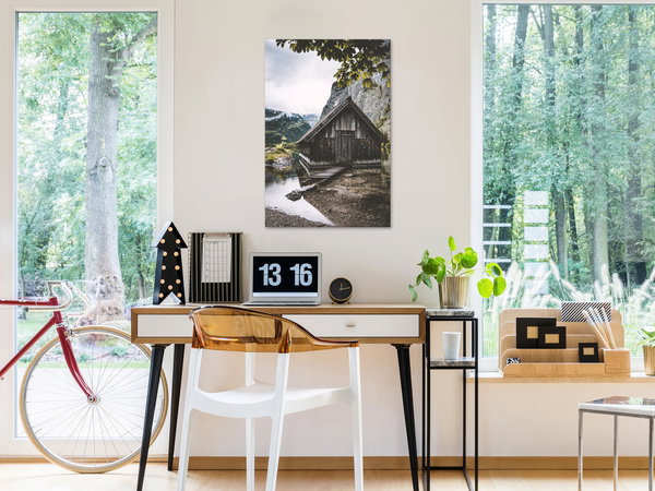 Kunstdruck auf Leinwand 'House in the Mountains Vertical'