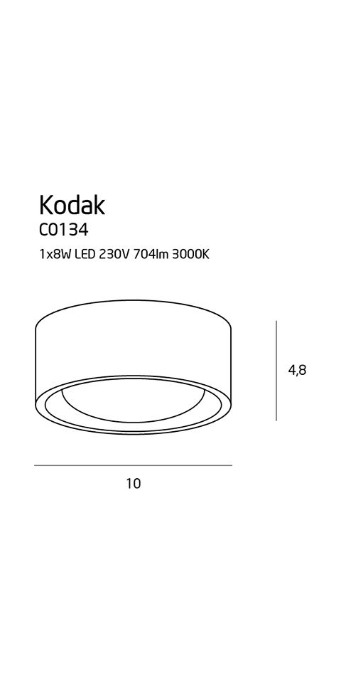 Deckenleuchte 'Kodak 1W'