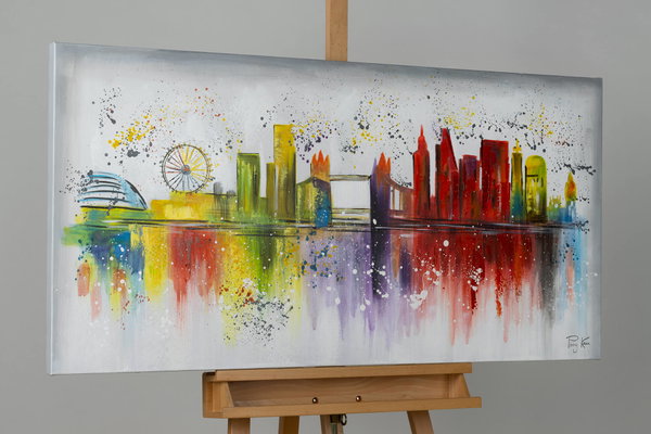 Obraz ręcznie malowany 'Flavour of London' 120x60cm | z certyfikatem autentyczności