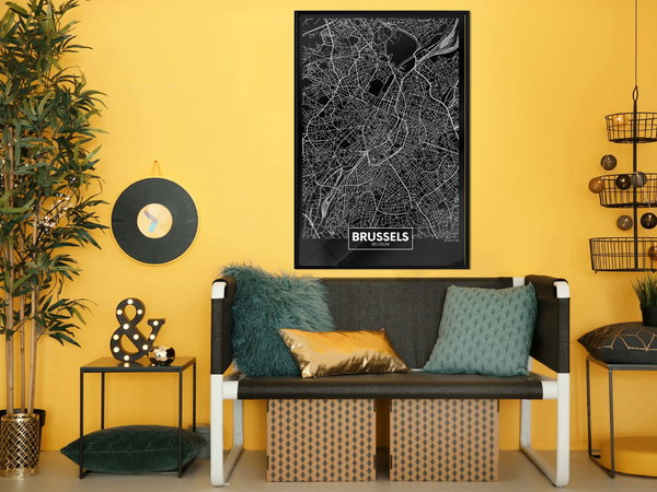 Poster 'City Map: Brussels (Dark)'
