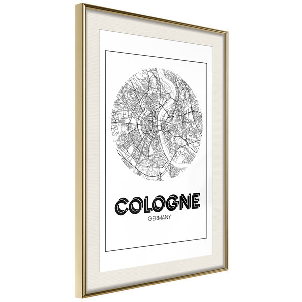 Poster 'City Map: Cologne (Round)'