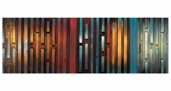 Holzbild 3D 'Nachtschimmer' 144x44x6cm