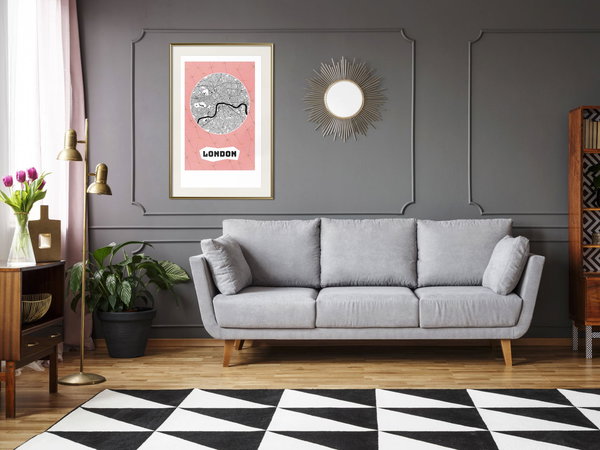 Poster 'City map: London (Pink)'