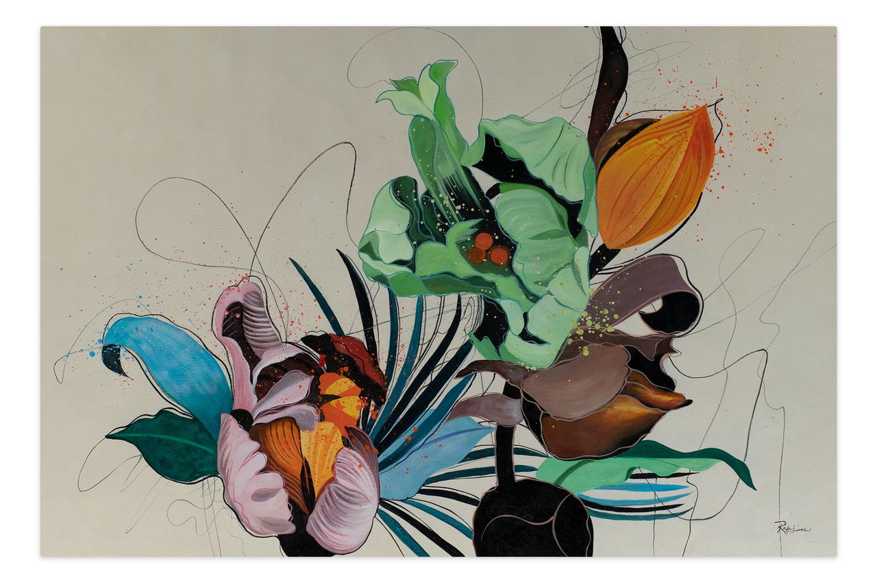 Olieverf schilderijen 'Autumn Ensemble' | Handgeschilderd unicum 180x120cm in de ruimte.