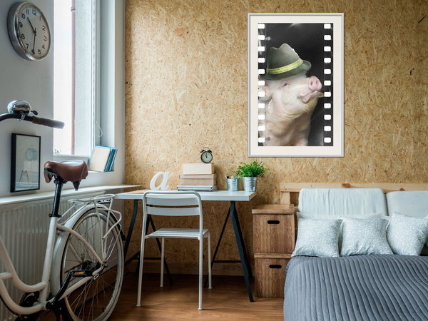 Poster 'Pig with Mustache'