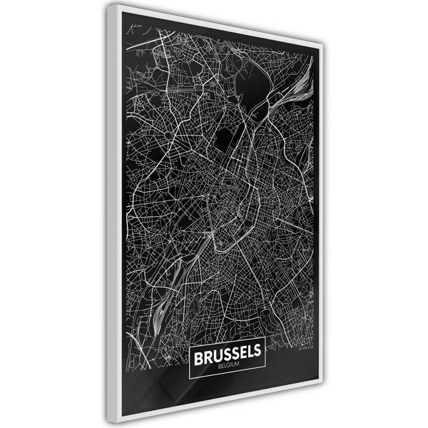 Poster 'City Map: Brussels (Dark)'
