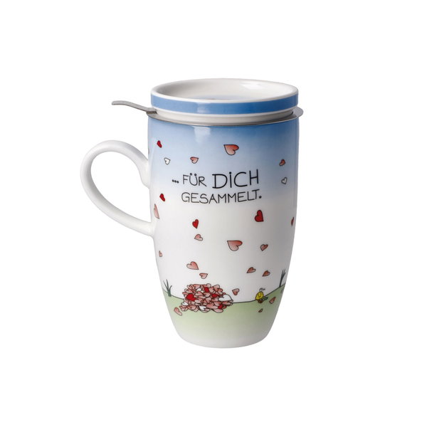Goebel Teetasse mit Sieb und Deckel 'Für Dich'