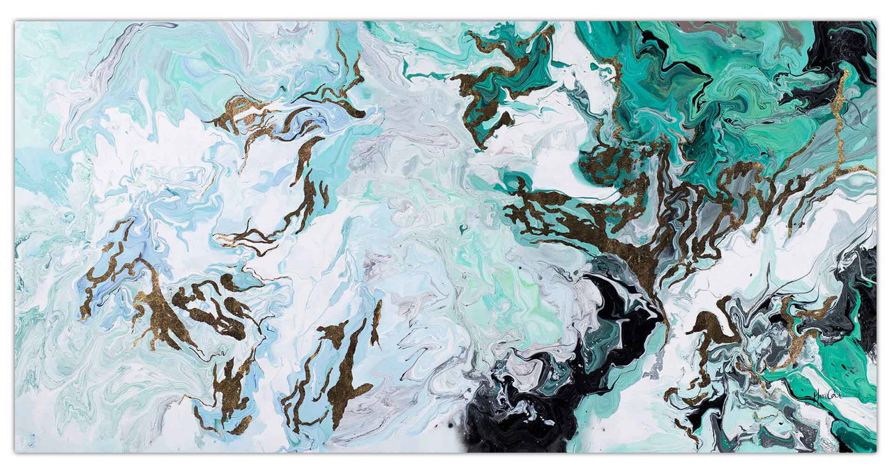 XXL Schilderij 'Coral World' | Handgeschilderd unicum 200x100cm komt in de ruimte goed tot zijn recht.