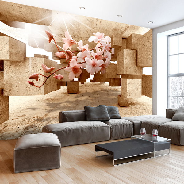 Selbstklebende Tapete 'Orchid Cubism'
