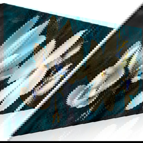 Impressão em tela 'Avant-Garde Magnolia Narrow Turquoise'