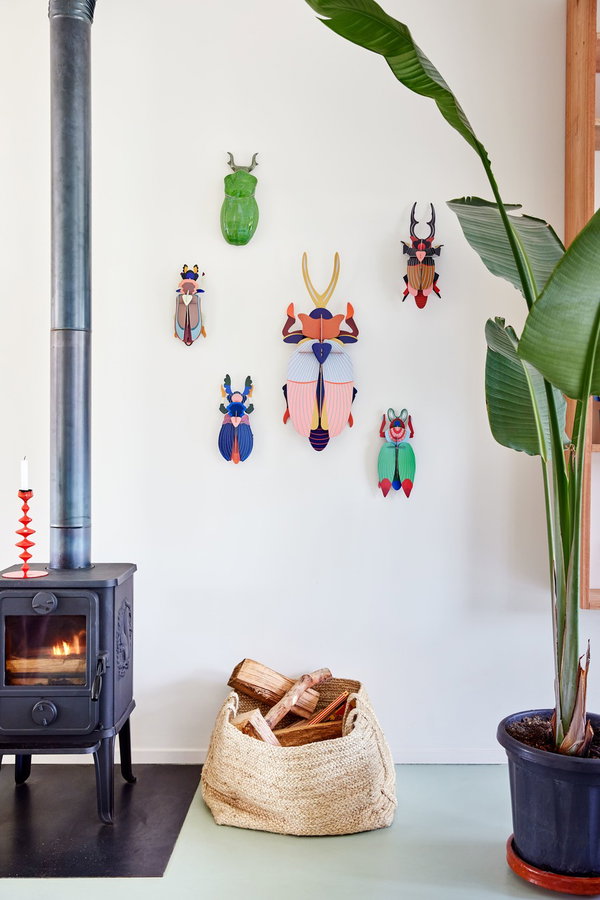 3D Vægdekoration karton 'Colorful Rhino Beetle'