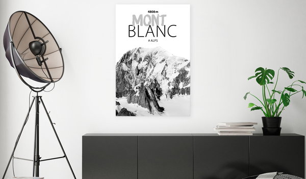 Kunstdruck auf Leinwand 'Mont Blanc Vertical'