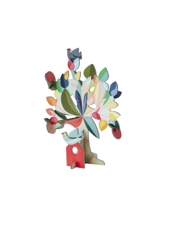 Sculpturi din hârtie 'Colorful Bird Tree'