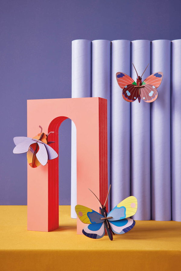 Wanddeko Papier 'Delias-Schmetterling'