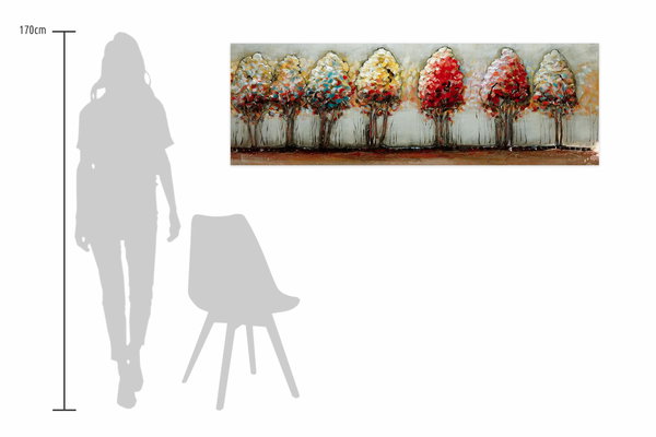 Metallbild 3D 'Bunte Allee' 150x50x4cm