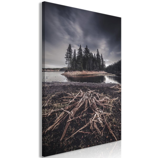 Kunstdruk op canvas 'Wooded Island Vertical'