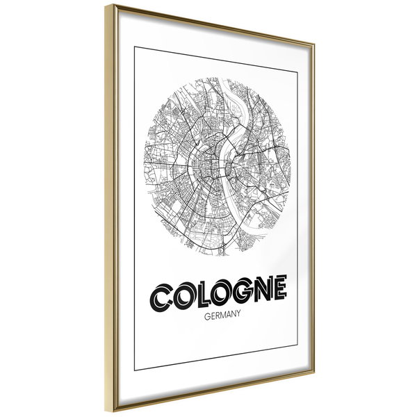 Poster 'City Map: Cologne (Round)'