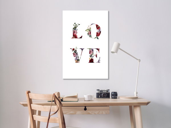 Kunstdruck auf Leinwand 'Love in Flowers Vertical'
