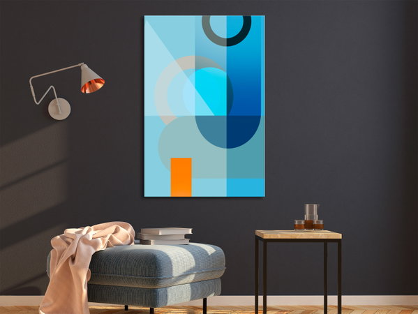 Kunstdruck auf Leinwand 'Blue Surface Vertical'