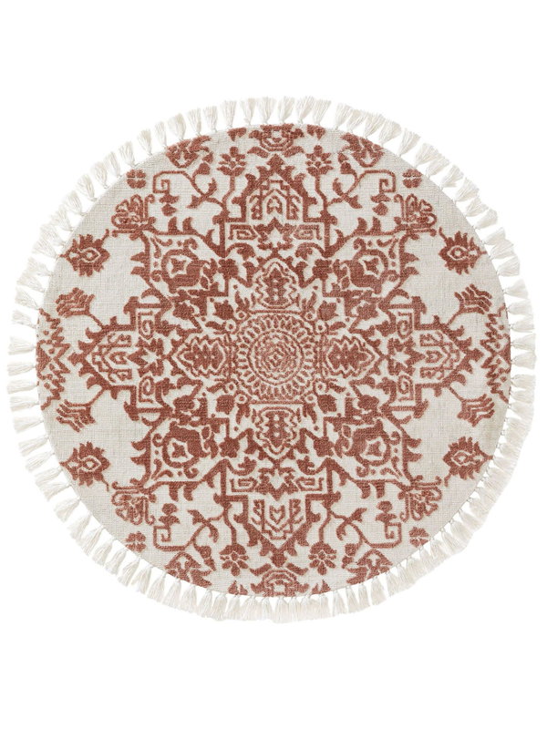 Design Runder Teppich Elias Terracotta