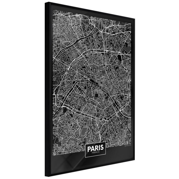 Póster 'City Map: Paris (Dark)'