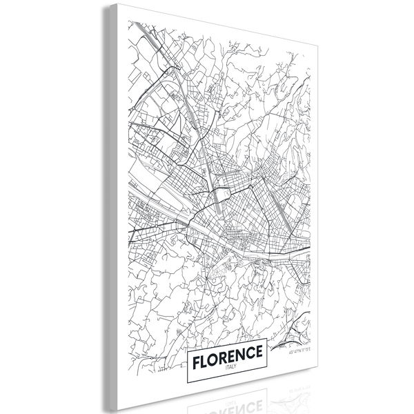 Druk artystyczny na płótnie 'Florence Map Vertical'
