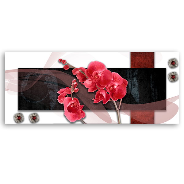 Kunstdruck auf Leinwand 'Orchid Elegance in Noir'