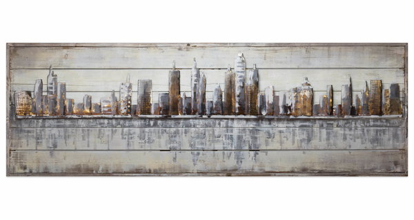 Holzbild 3D 'Next Stop: USA' 150x50x5cm