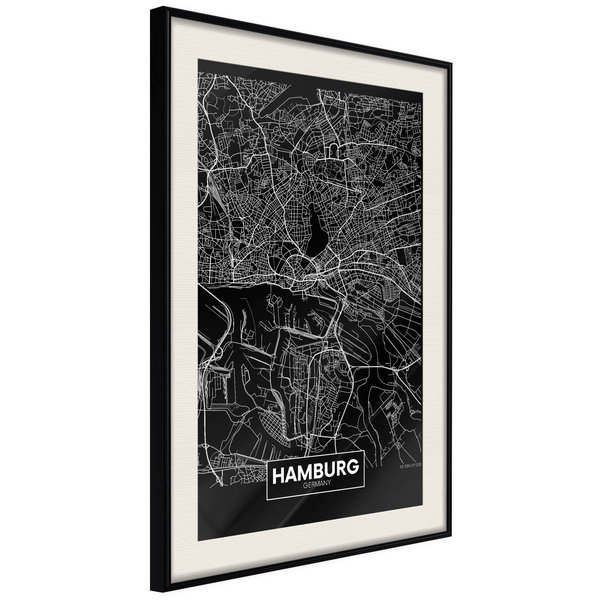 Poster 'City Map: Hamburg (Dark)'