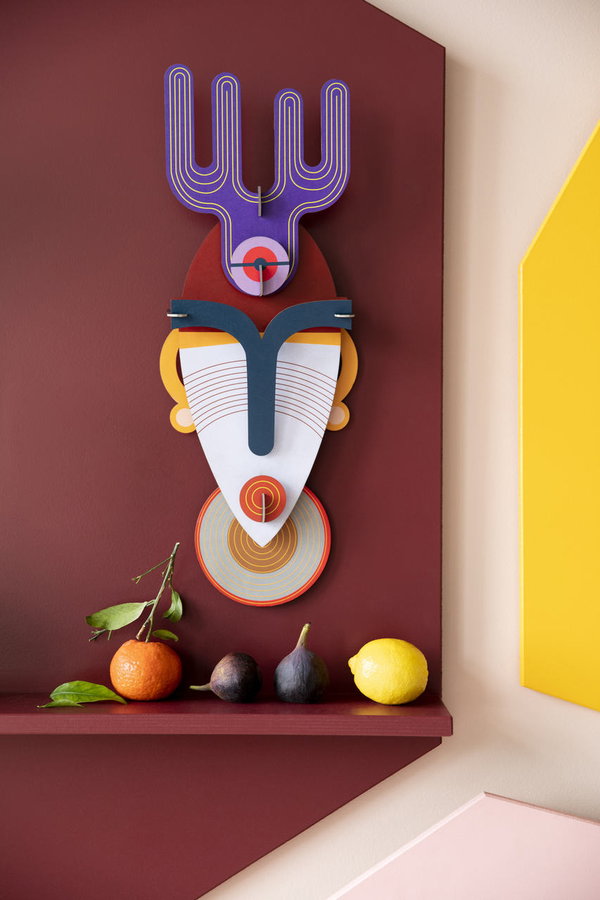 Wanddeko Papier 'Mumbai-Maske'