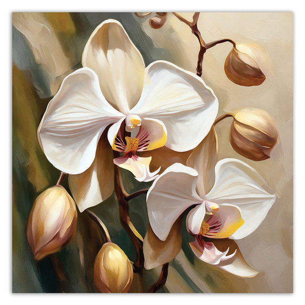Kunstdruck auf Leinwand 'Golden Orchids 1'