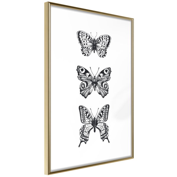 Poster 'Three Butterflies'