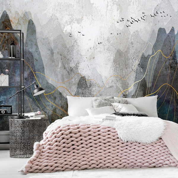 Self-adhesive wallpaper 'Misty Mountain Pass'