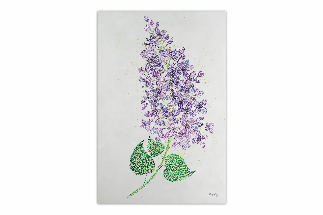 XXL Olieverf schilderijen 'Lilac Memories' | Handgeschilderd unicum komt in de ruimte goed tot zijn recht.