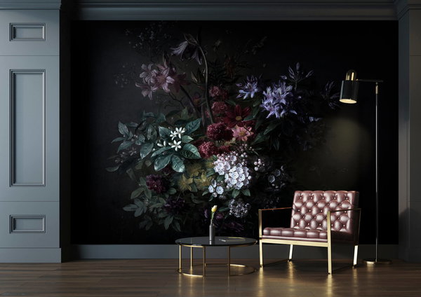 Tapete 'Bouquet Noir 2' 400x270cm