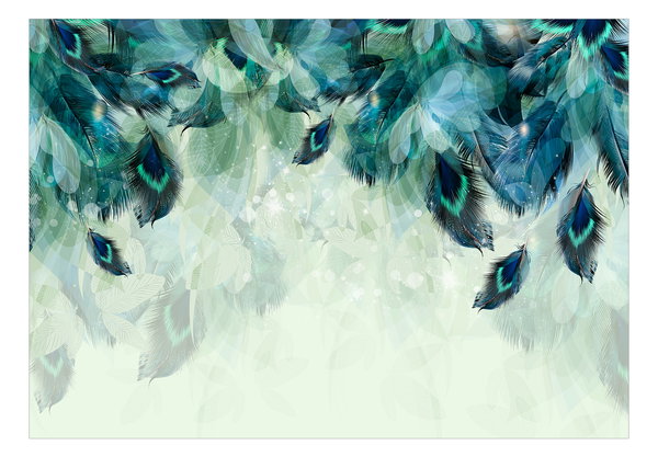 Selbstklebende Tapete 'Emerald Feathers'